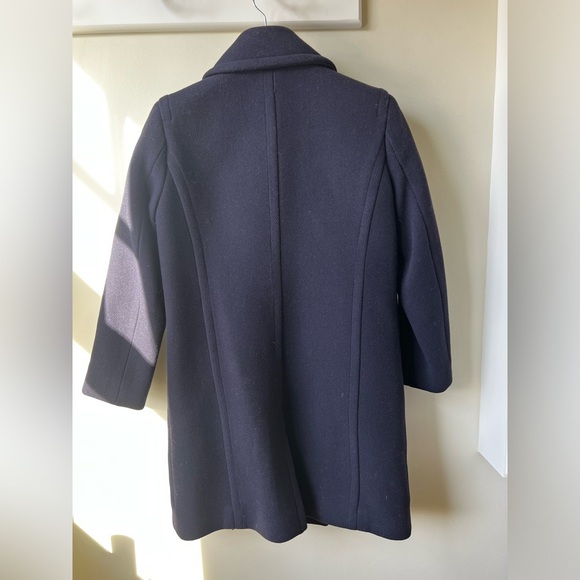J CREW Stadium Cloth Pea Coat Nello Gori Double‎ Breasted Navy Blue Classic 0 - Picture 2 of 6